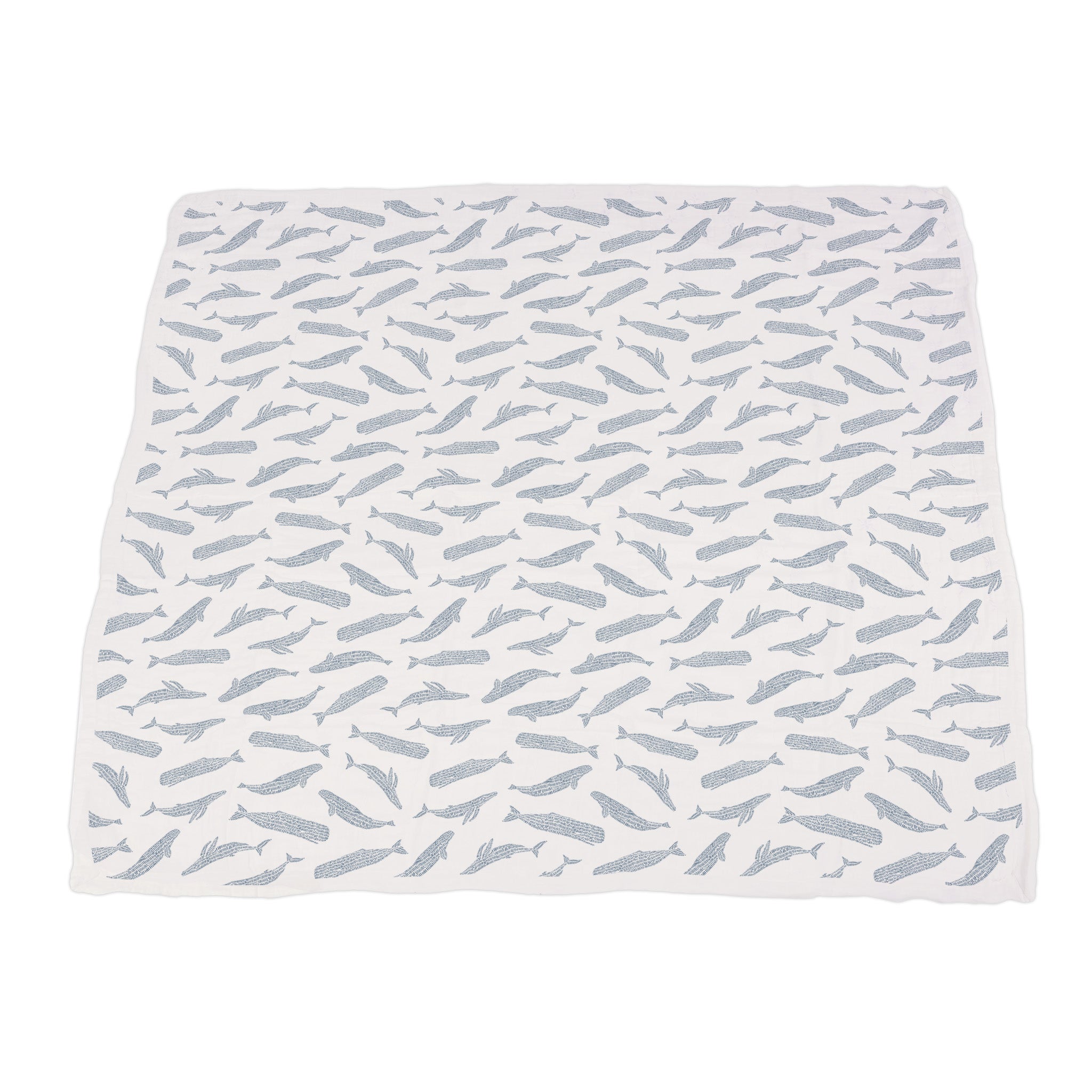 Blue Shadow Whales and Marina Sailboats Bamboo Blanket