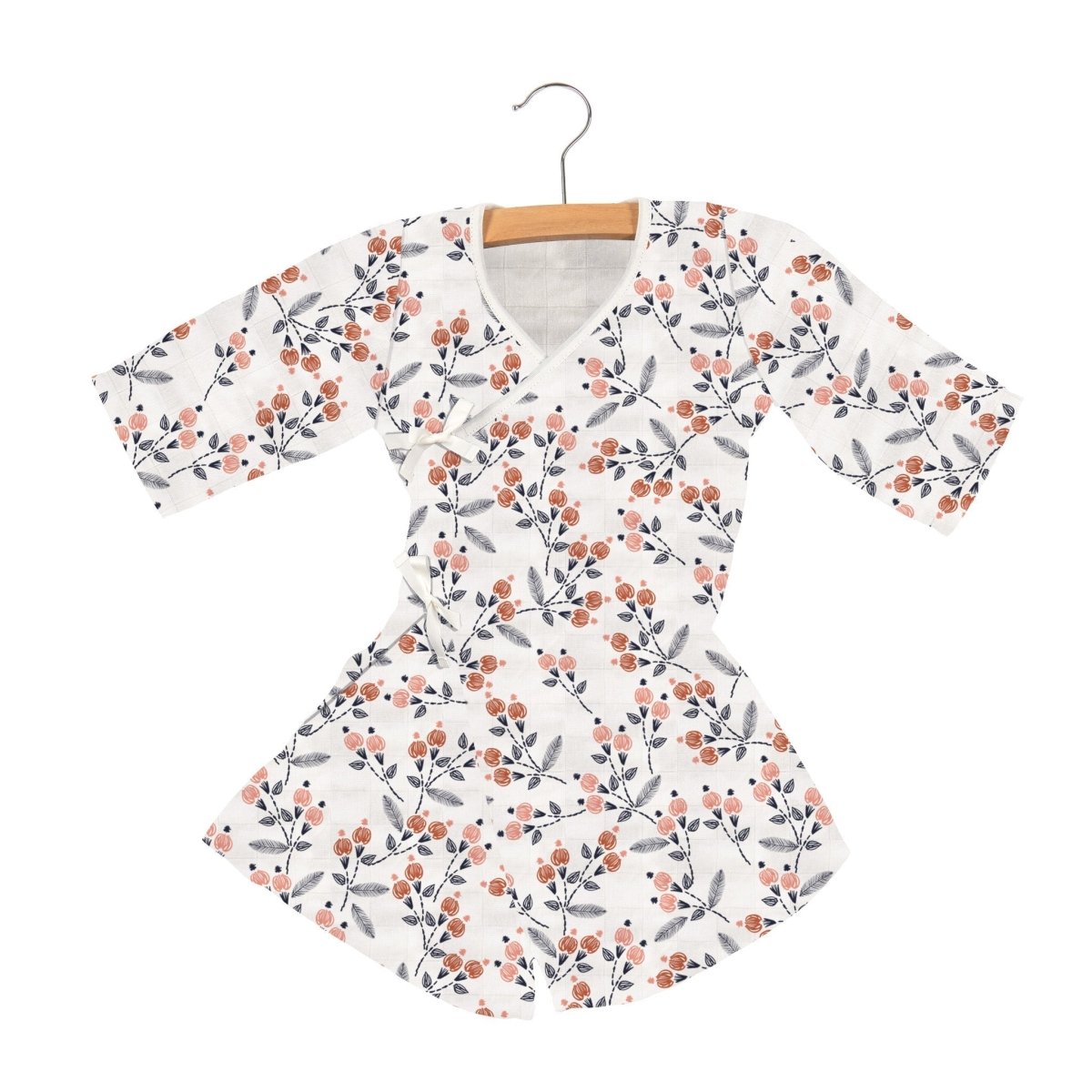 Baby Clothes Soft Bamboo Robe, Natural Comfort | Dahlia Floral - Babies Mall