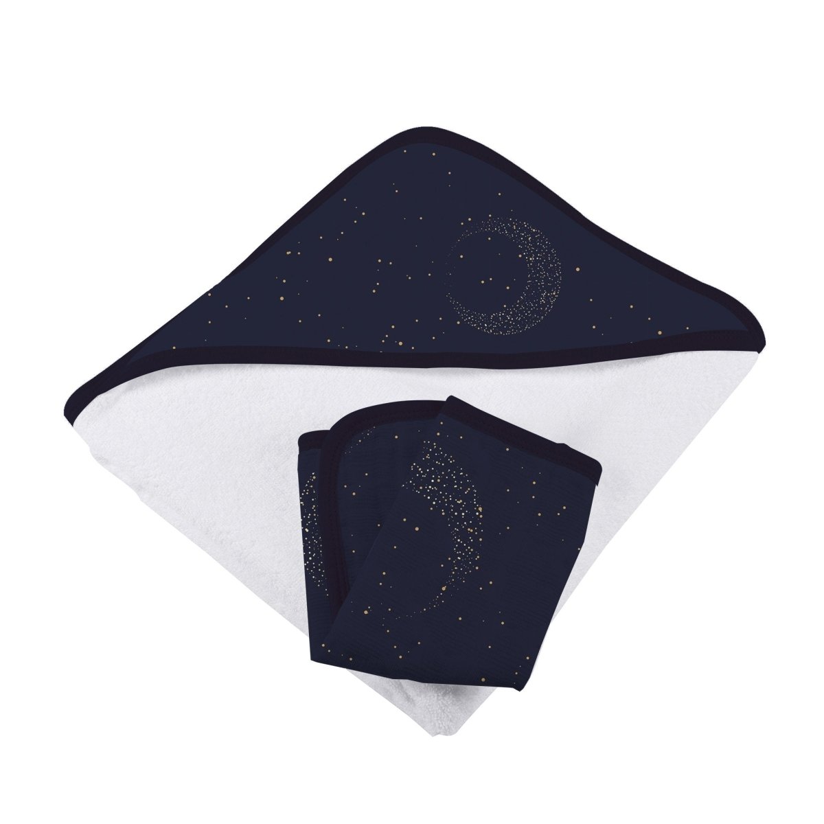 Midnight Moon Bamboo Hooded Towel and Washcloth Set - Babies Mall