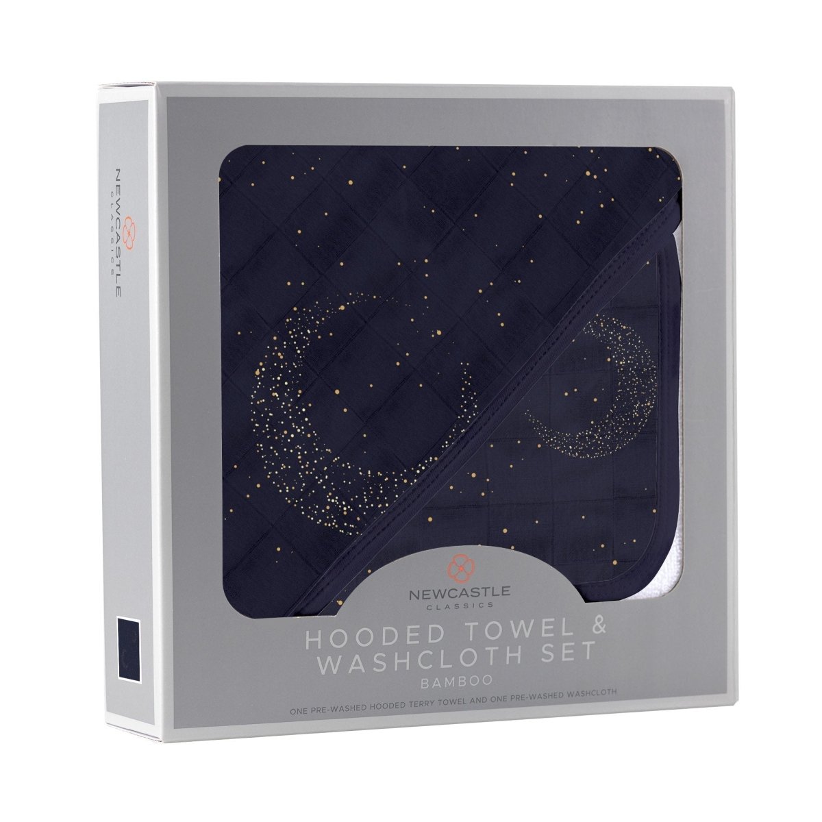 Midnight Moon Bamboo Hooded Towel and Washcloth Set - Babies Mall