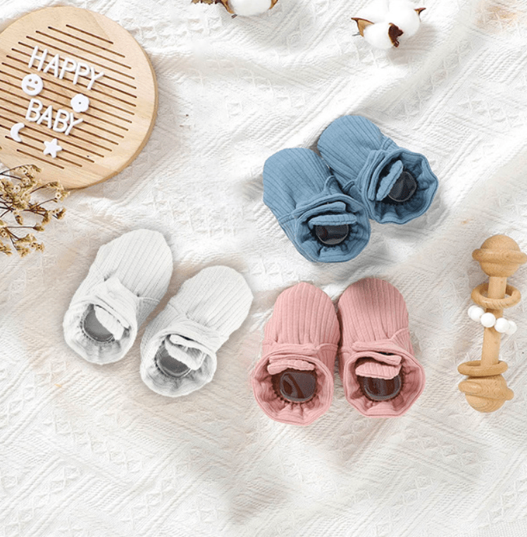 Ribbed Organic Cotton Baby Booties - Babies Mall