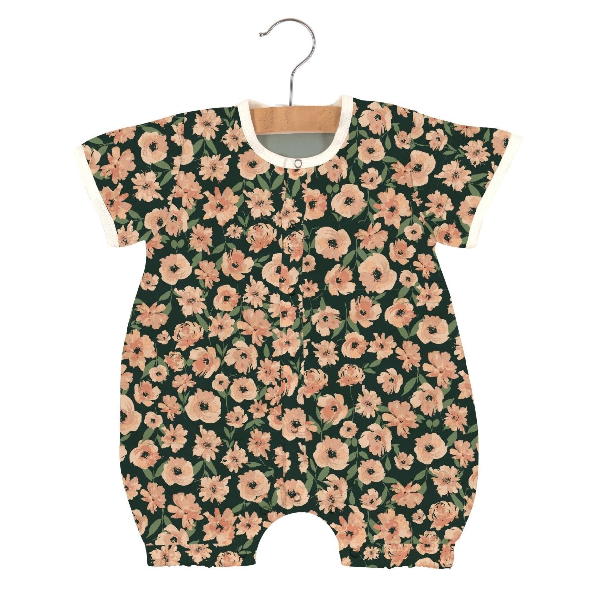 Soft Baby Romper - Natural Bamboo Fabric | Canyon Sunset Flowers - Babies Mall