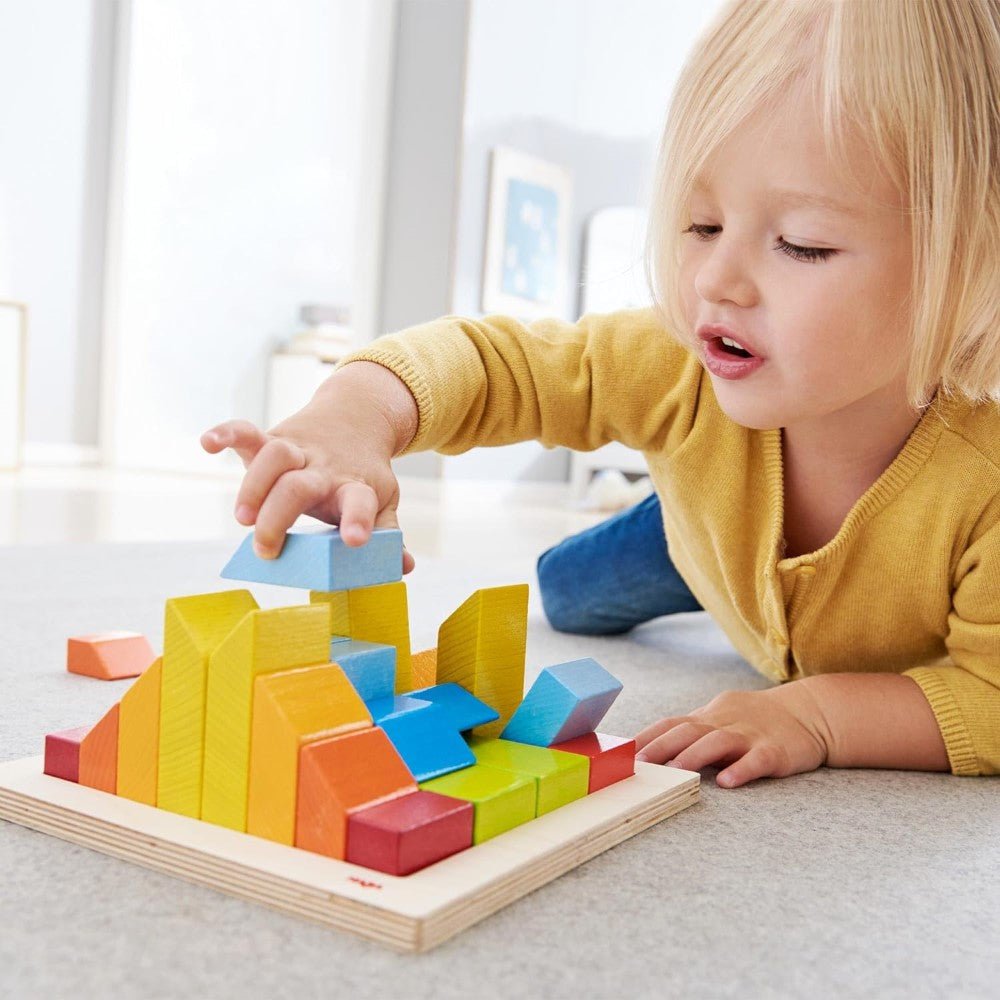 Wooden 3D Stacking Blocks 28 Pieces STEM Toy for Kids 2+ Multicolor - Babies Mall