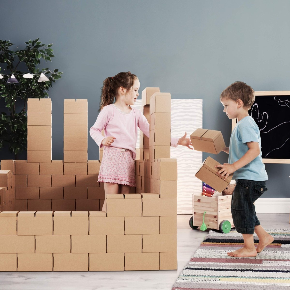 XXL Stackable Cardboard Blocks – Different Sets of Interlocking Bricks - Babies Mall