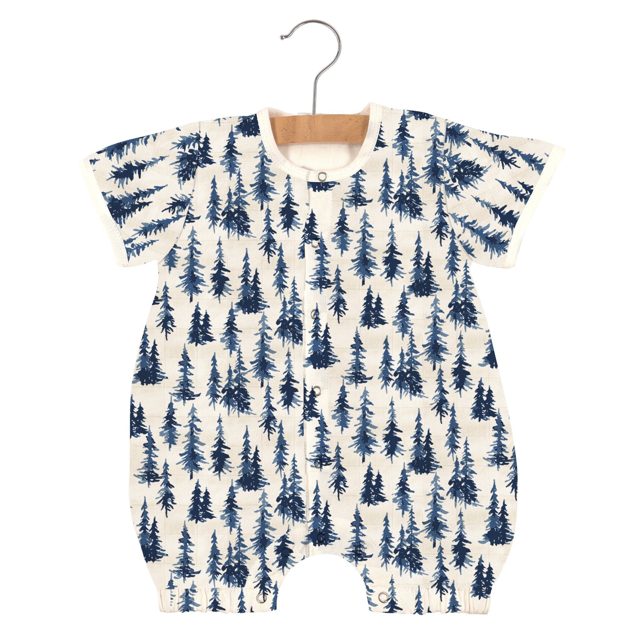 Soft Baby Romper - Natural Bamboo Fabric | Indigo Forest