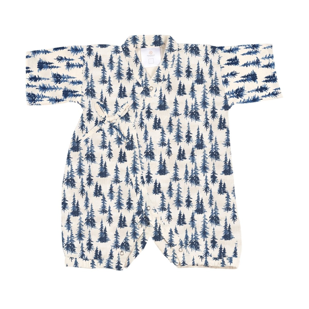 Baby clothes Soft Bamboo Kimono Jumpsuit Natural Comfort | Indigo Forest - Babies Mall