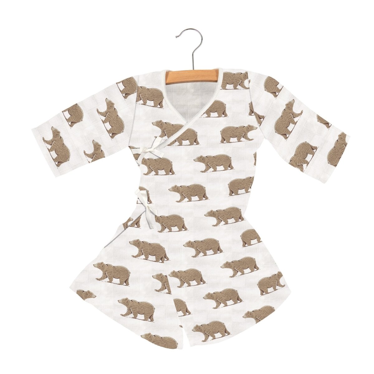 Baby Clothes Soft Bamboo Robe, Natural Comfort | Goodnight Bear - Babies Mall
