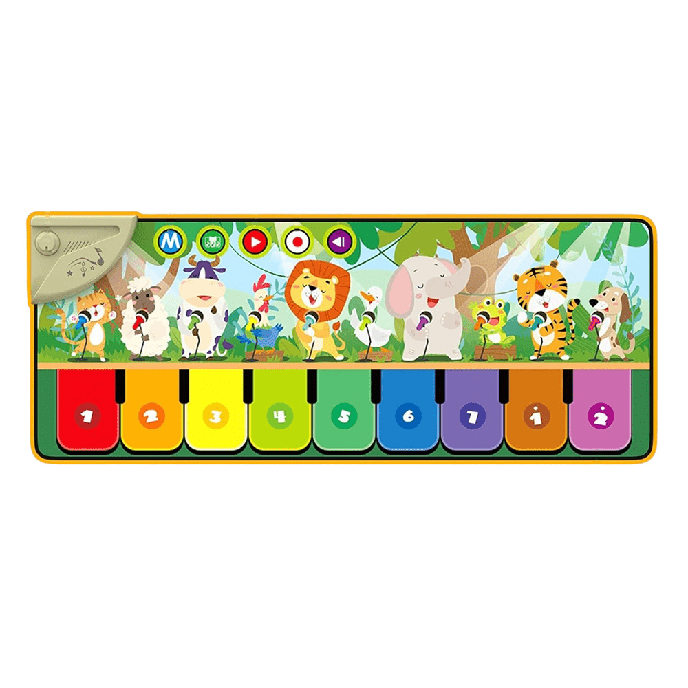 Baby Piano Mat with 10 Animals, Musical Dance Pad for Toddlers 1 - 3 - Babies Mall