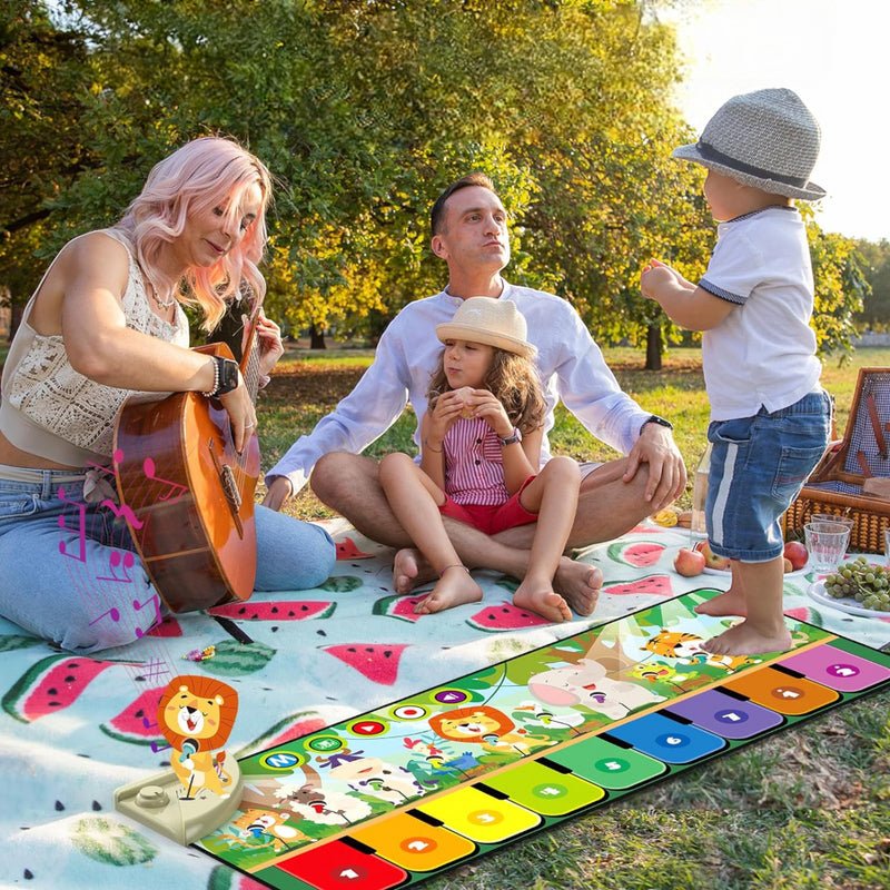 Baby Piano Mat with 10 Animals, Musical Dance Pad for Toddlers 1 - 3 - Babies Mall