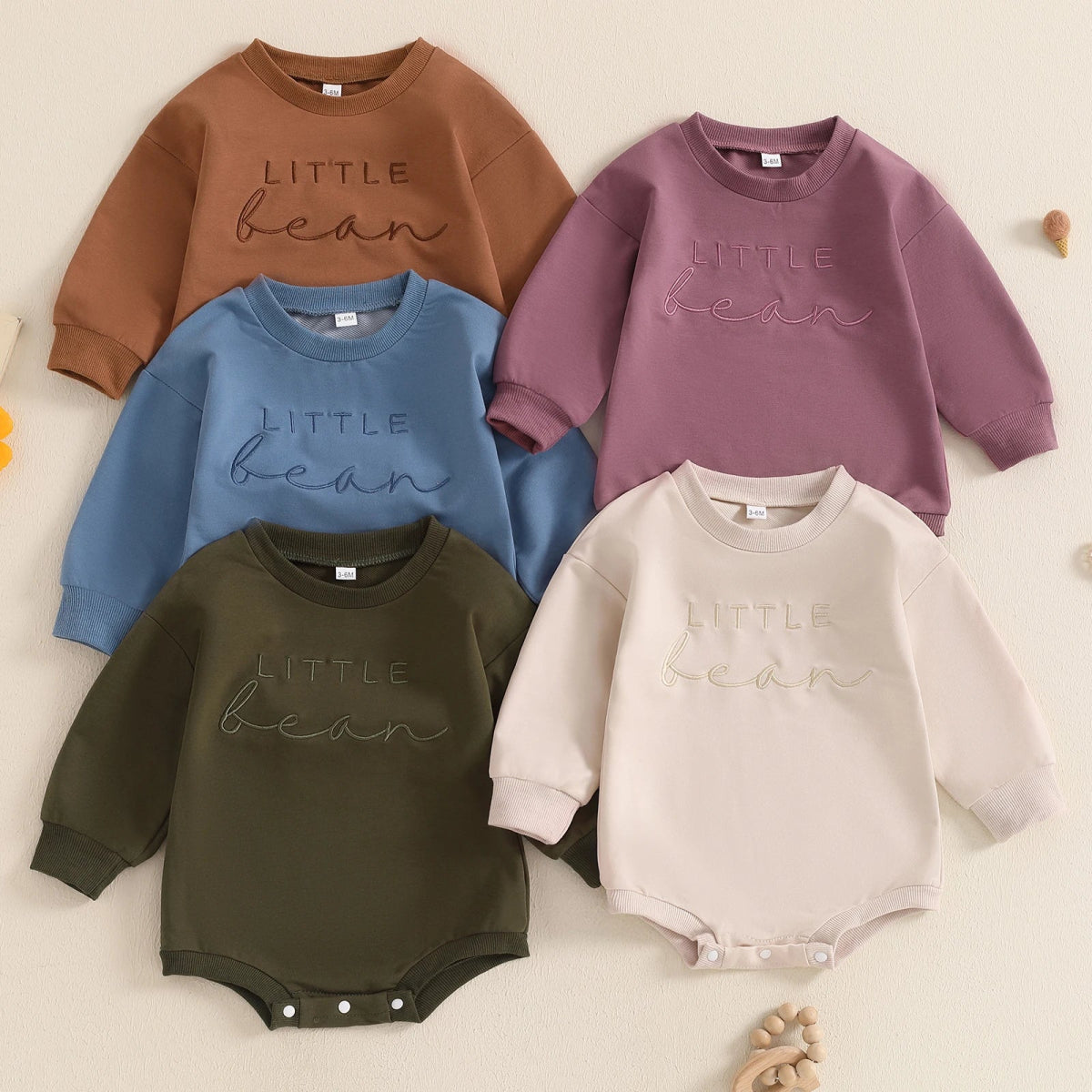 Baby Sweatshirt Bodysuit Letter Embroidery Long Sleeve Clothes - Babies Mall