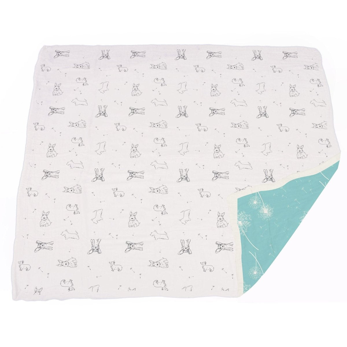 Corgi and Dandelion Seeds Bamboo Muslin Blanket - Babies Mall