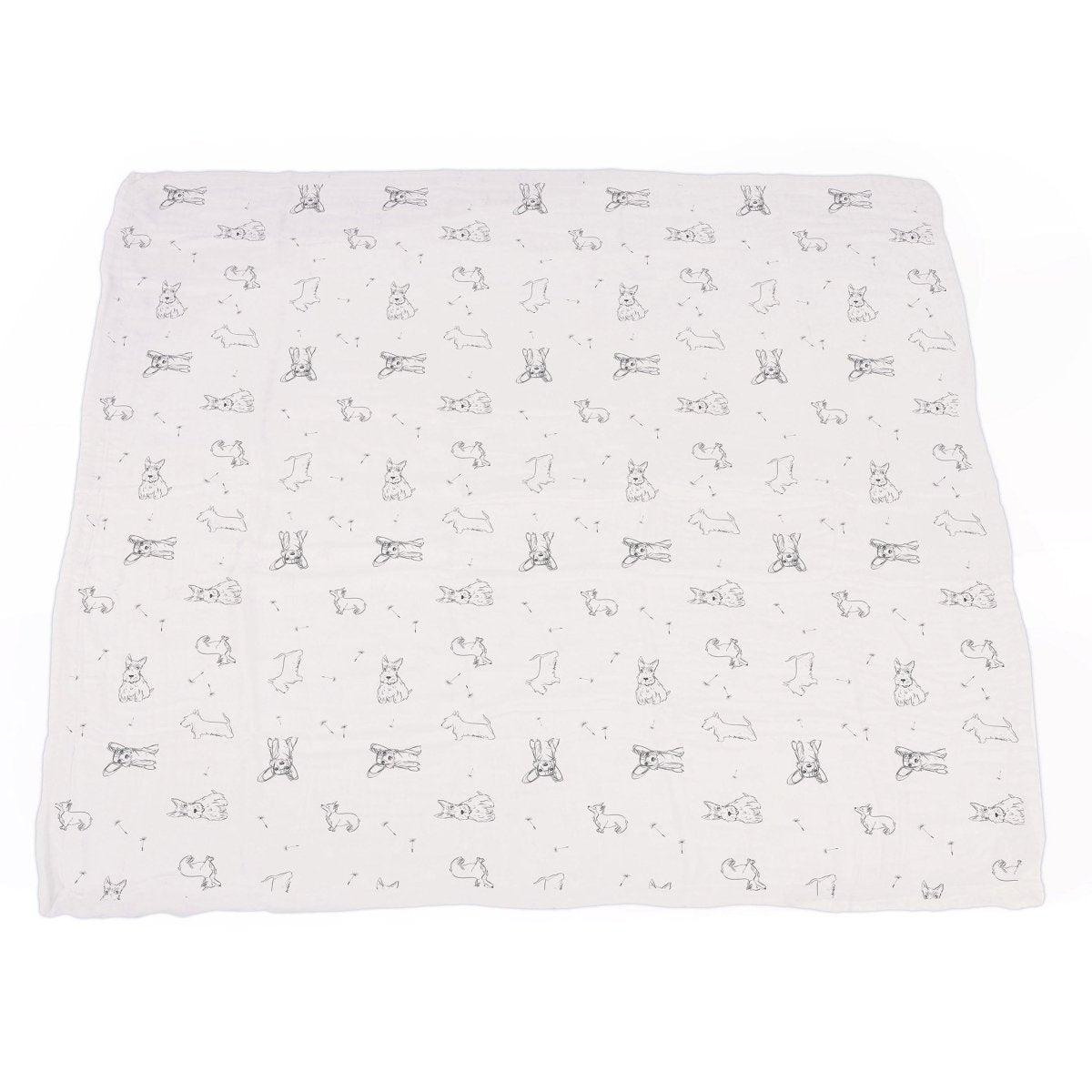 Corgi and Dandelion Seeds Bamboo Muslin Blanket - Babies Mall