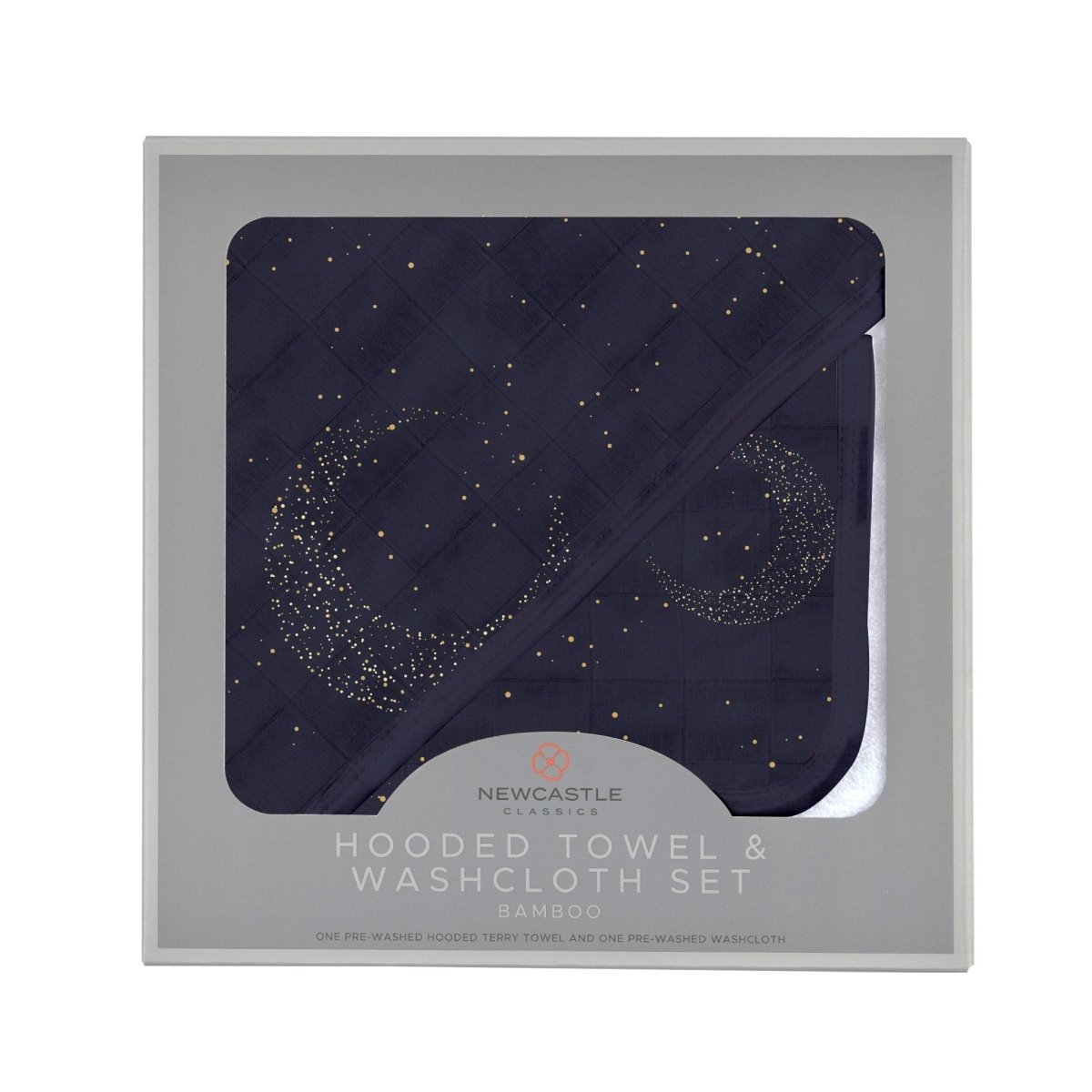 Midnight Moon Bamboo Hooded Towel and Washcloth Set - Babies Mall