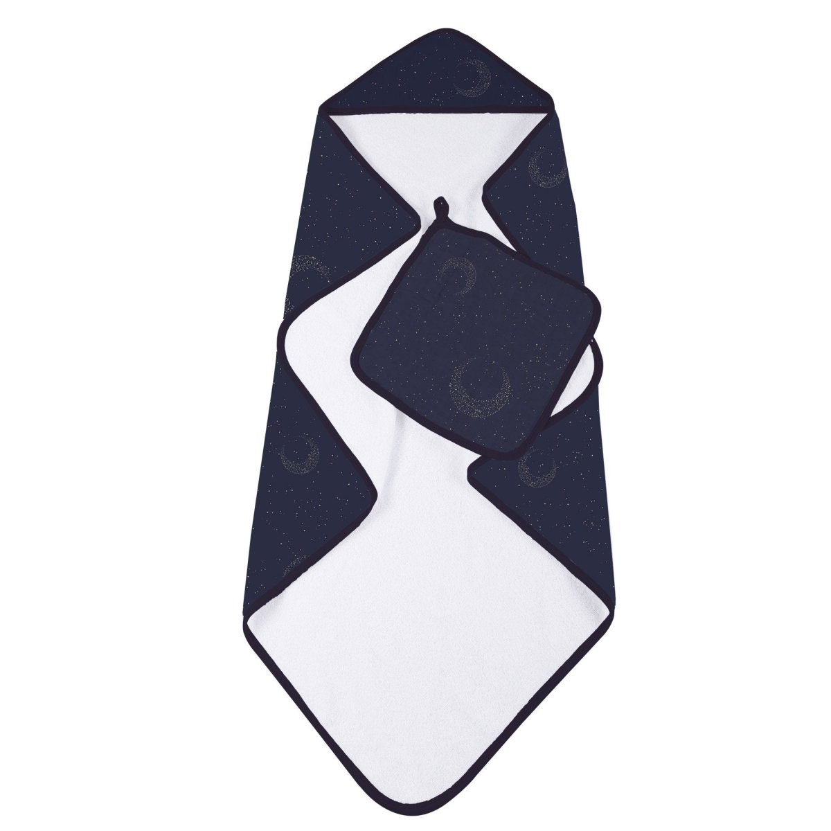Midnight Moon Bamboo Hooded Towel and Washcloth Set - Babies Mall