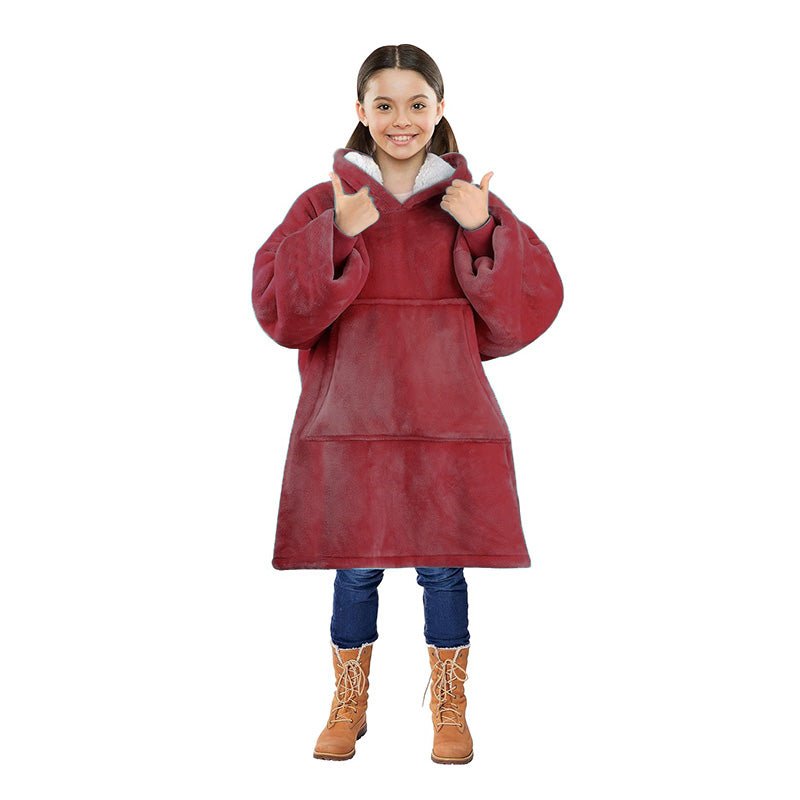 Oversized Kids Hoodie Blanket with Front Pocket, Soft Polyester - Babies Mall