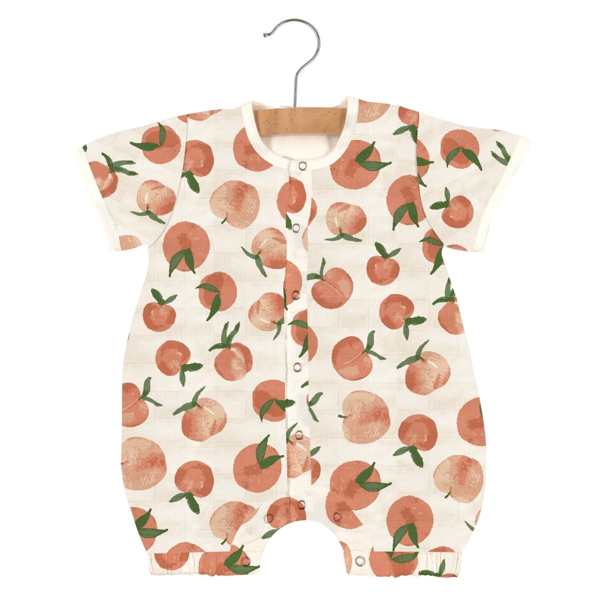 Soft Baby Romper - Natural Bamboo Fabric | Carnelian Peaches - Babies Mall