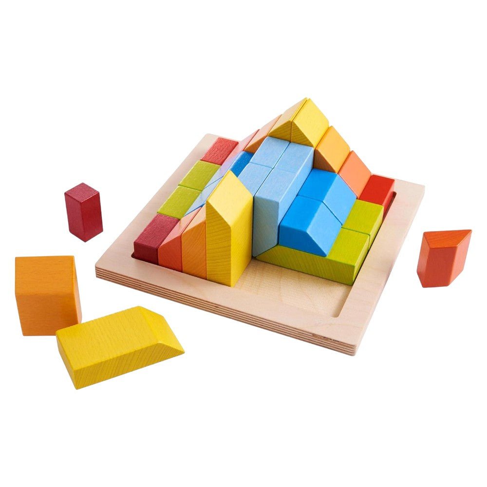 Wooden 3D Stacking Blocks 28 Pieces STEM Toy for Kids 2+ Multicolor - Babies Mall